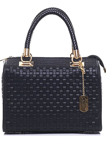 Anna Morellini Leren handtas "Viola" zwart - (B)30 x (H)26 x (D)17 cm