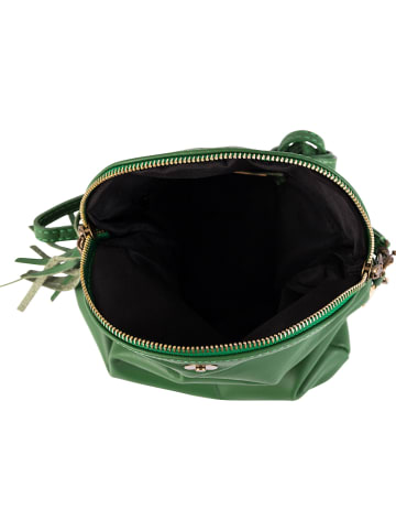 Anna Morellini Leren schoudertas "Alice" groen - (B)22 x (H)18 x (D)2 cm