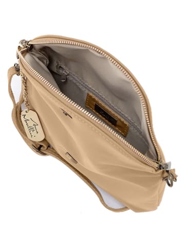 Anna Morellini Leder-Umhängetasche "Alice" in Beige - (L)22 x (B)2 x (H)18 cm
