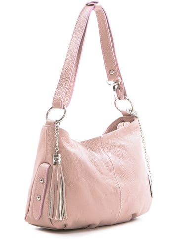 Anna Morellini Skórzana torebka "Mia" w kolorze jasnoróżowym - 30 x 20 x 8 cm