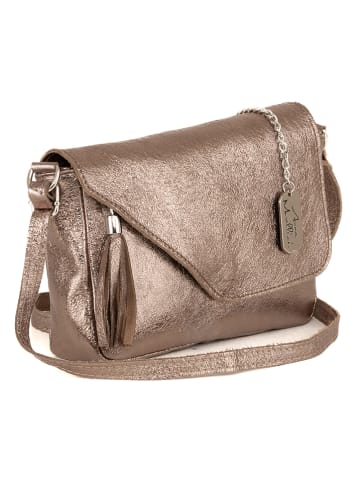 Anna Morellini Leren schoudertas "Lola" brons/bronskleurig - (B)24 x (H)18 x (D)6 cm