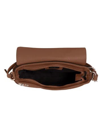 Anna Morellini Leren schoudertas "Lola" bruin - (B)24 x (H)6 x (D)18 cm