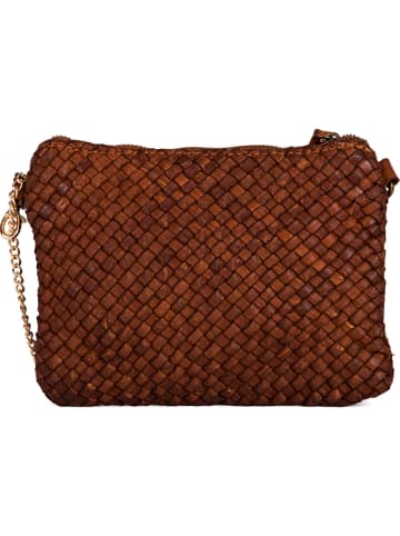 Anna Morellini Leder-Umhängetasche "Laura" in Braun - (B)23 x (H)17 x (T)1 cm
