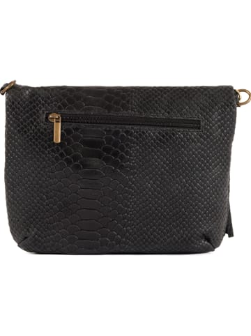 Anna Morellini Leren schoudertas "Lydia" zwart - (B)22 x (H)18 x (D)2 cm