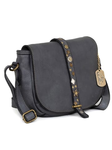 Anna Morellini Skórzana torebka "Luigia" w kolorze antracytowym - 23 x 19 x 9 cm