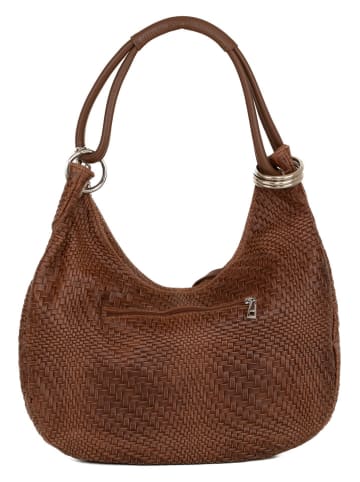 Anna Morellini Leren schoudertas "Concetta" bruin - (B)38 x (H)34 x (D)10 cm