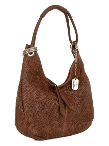 Anna Morellini Leren schoudertas "Concetta" bruin - (B)38 x (H)34 x (D)10 cm