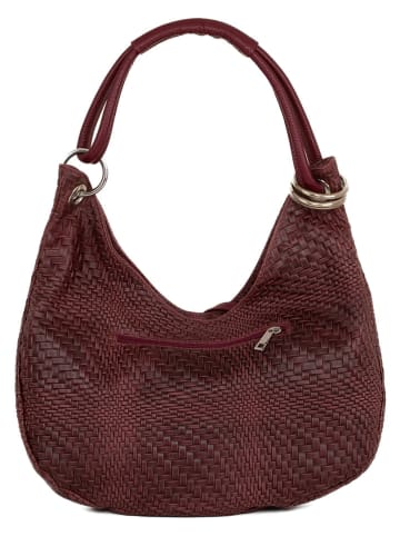 Anna Morellini Leren schoudertas "Concetta" bordeaux - (B)38 x (H)34 x (D)10 cm