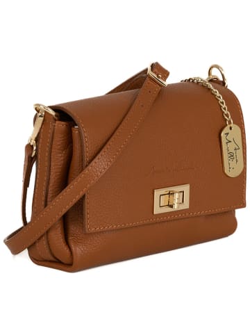 Anna Morellini Leren schoudertas "Matalia" lichtbruin - (B)22 x (H)17 x (D)9 cm