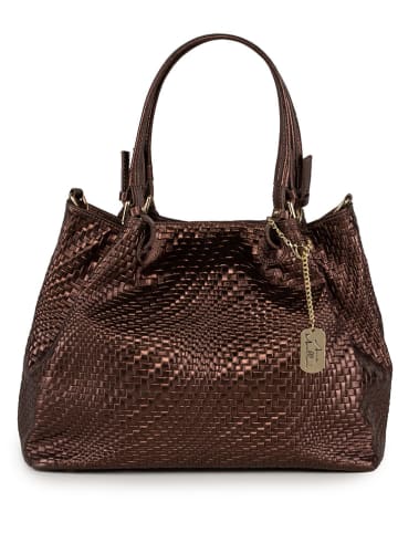 Anna Morellini Leren handtas "Eloisa" koperkleurig - (B)38 x (H)28 x (D)16 cm