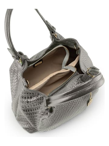 Anna Morellini Leren handtas "Eloisa" grijs - (B)38 x (H)28 x (D)16 cm