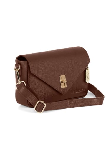 Anna Morellini Leder-Umhängetasche "Terina" in Braun - (B)24 x (H)16 x (T)6,5 cm