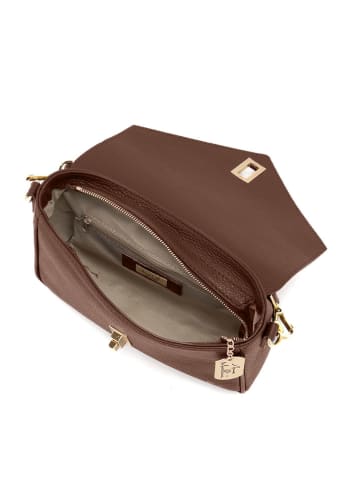 Anna Morellini Leder-Umhängetasche "Terina" in Braun - (B)24 x (H)16 x (T)6,5 cm