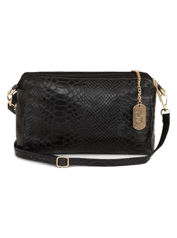 Anna Morellini Leder-Umhängetasche "Luigina" in Schwarz - (B)25 x (H)16 x (T)7 cm