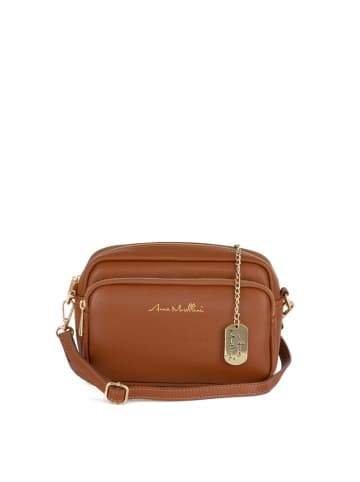 Anna Morellini Leren schoudertas "Tabita" camel - (B)22 x (H)15 x (D)10 cm