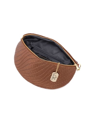 Anna Morellini Leren heuptas "Rufina" camel - (B)30 x (H)18 x (D)9 cm