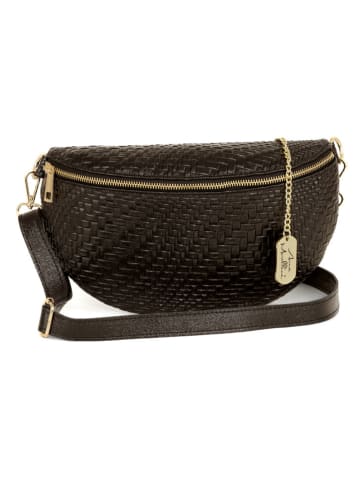 Anna Morellini Skórzana saszetka "Rufina" w kolorze czarnym - 30 x 18 x 9 cm