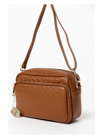 Anna Morellini Skórzana torebka "Colomba" w kolorze jasnobrązowym - 22 x 15 x 10 cm