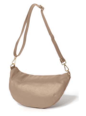 Anna Morellini Leder-Brustbeutel "Lorenza" in Taupe - (B)36 x (H)22,5 x (T)12 cm