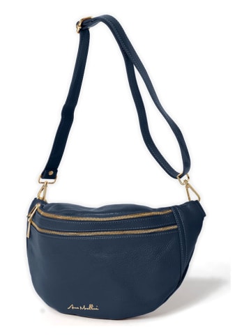 Anna Morellini Leder-Gürteltasche "Lorenza" in Dunkelblau - (B)36 x (H)22,5 x (T)12 cm