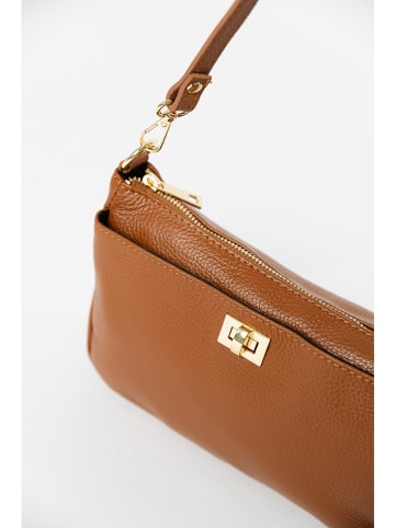 Anna Morellini Skórzana torebka "Taidea" w kolorze brązowym - 23 x 15 x 7 cm