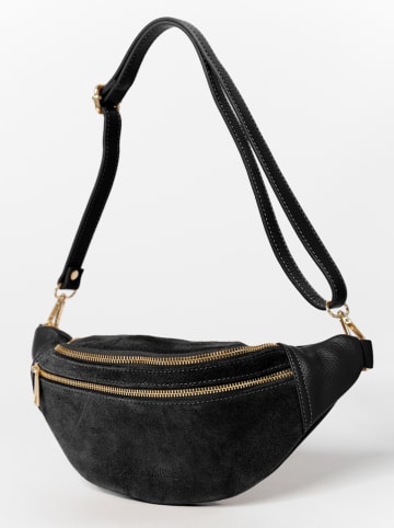 Anna Morellini Leren borstbuidel "Carola" zwart - (B)32 x (H)16 x (D)9 cm