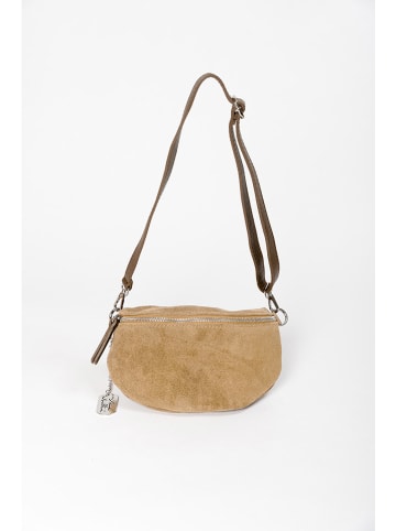 Anna Morellini Leren schoudertas "Filellia" beige - (B)25 x (H)14 x (D)1 cm