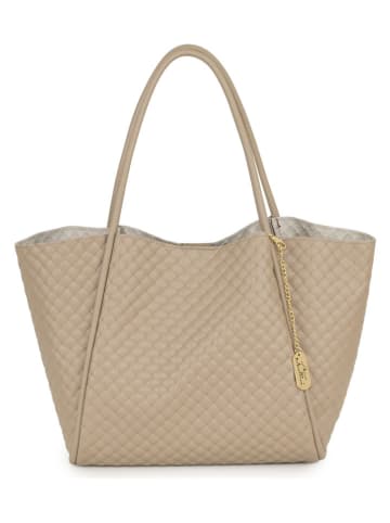 Anna Morellini Leder-Shopper "Magliana" in Taupe - (B)44 x (H)30 x (T)16 cm