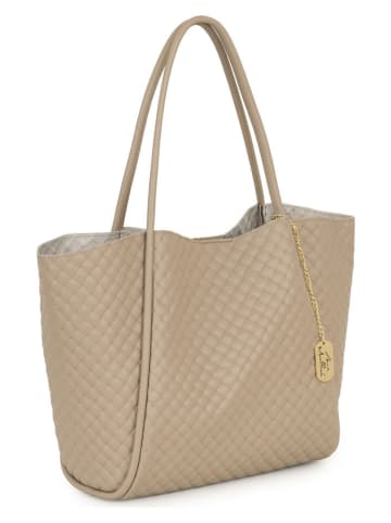 Anna Morellini Leder-Shopper "Magliana" in Taupe - (B)44 x (H)30 x (T)16 cm