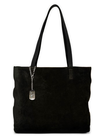 Anna Morellini Skórzana torebka "Fiorisa" w kolorze czarnym - 34 x 30 x 14 cm