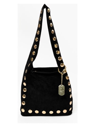 Anna Morellini Leder-Schultertasche "Lania" in Schwarz - (B)25 x (H)22 x (T)9 cm