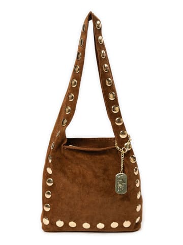 Anna Morellini Leder-Schultertasche "Lania" in Braun - (B)25 x (H)22 x (T)9 cm
