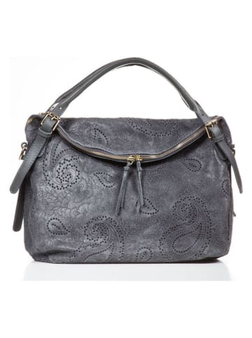 Lucca Baldi Skórzana torebka "Cortona" w kolorze szarym - 40 x 36 x 16 cm