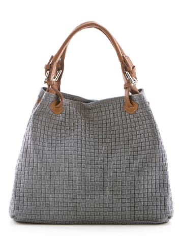 Lucca Baldi Leren handtas "Fosdinovo" grijs - (B)45 x (H)37 x (D)15 cm
