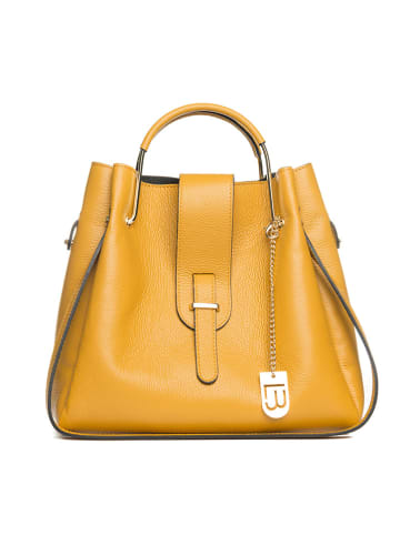 Lucca Baldi Skórzana torebka "Vinci" w kolorze żółtym - 33 x 28 x 13 cm