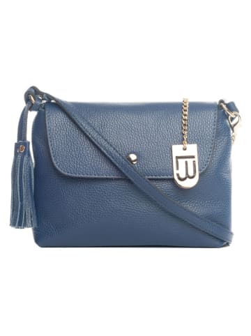 Lucca Baldi Leder-Umhängetasche "Bagni" in Blau - (B)25 x (H)17 x (T)7 cm