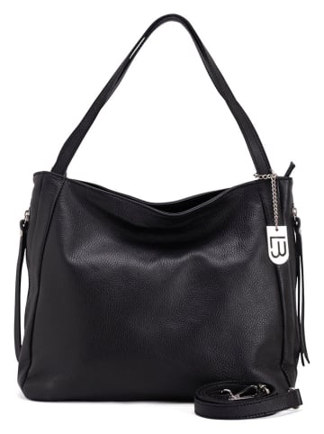 Lucca Baldi Skórzana torebka "Fiesole" w kolorze czarnym - 34 x 29 x 15 cm