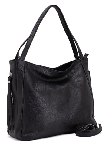 Lucca Baldi Skórzana torebka "Fiesole" w kolorze czarnym - 34 x 29 x 15 cm