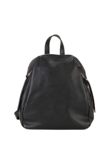 Lucca Baldi Leder-Rucksack "Gambellara" in Schwarz - (B)27 x (H)31 x (T)13 cm