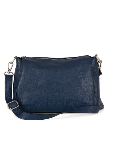 Lucca Baldi Leder-Umhängetasche "Melfi" in Dunkelblau - (B)29 x (H)29 x (T)9 cm
