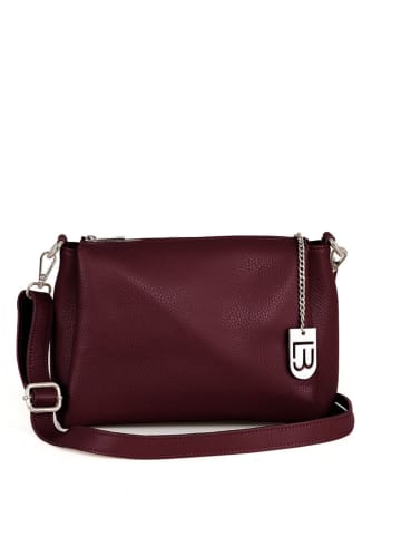 Lucca Baldi Leren schoudertas "Melfi" bordeaux - (B)26 x (H)19 x (D)9 cm