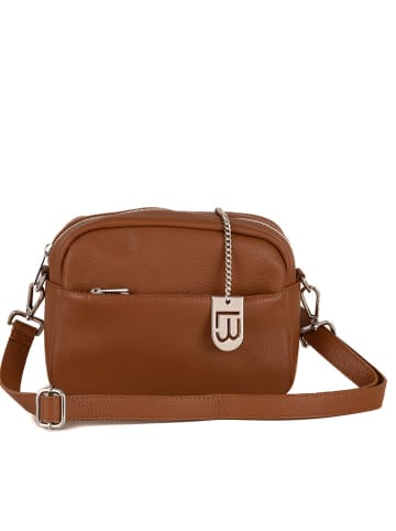 Lucca Baldi Leren schoudertas "Cascina" camel - (B)22 x (H)18 x (D)9 cm