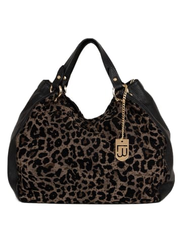 Lucca Baldi Leder-Henkeltasche "Pescia" in Schwarz - (B)34 x (H)27 x (T)18 cm