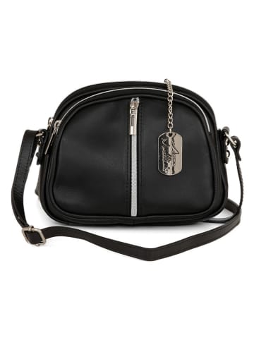 Anna Morellini Leder-Umhängetasche "Desideria" in Schwarz - (B)22 x (H)15 x (T)9 cm