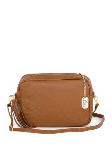 Anna Morellini Leren schoudertas "Berta" camel - (B)28 x (H)20 x (D)10 cm