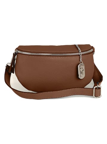 Anna Morellini Leder-Gürteltasche "Berenice" in Braun - (B)25 x (H)14 x (T)1 cm