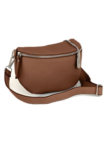 Anna Morellini Leder-Gürteltasche "Berenice" in Braun - (B)25 x (H)14 x (T)1 cm