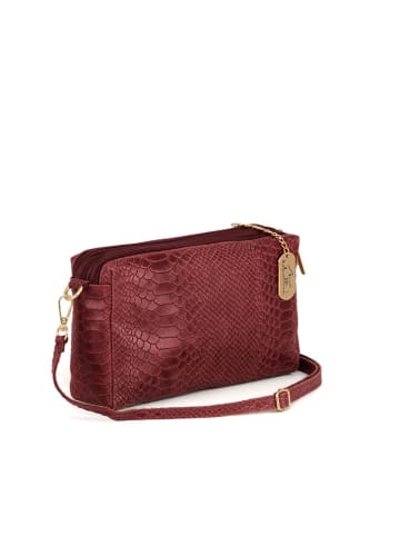 Anna Morellini Leren schoudertas "Luigina" bordeaux - (B)25 x (H)16 x (D)7 cm