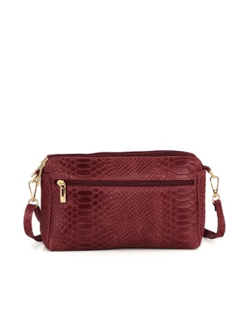 Anna Morellini Leren schoudertas "Luigina" bordeaux - (B)25 x (H)16 x (D)7 cm
