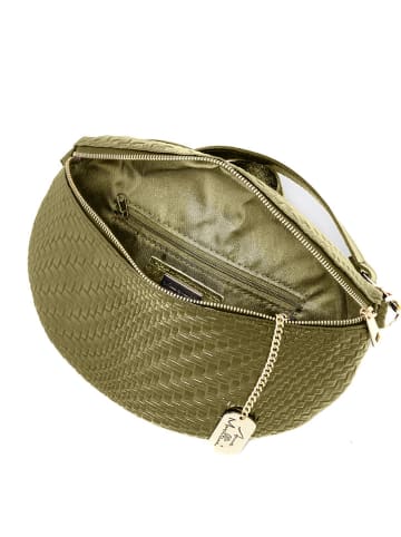 Anna Morellini Leren heuptas "Rufina" groen - (B)30 x (H)18 x (D)9 cm